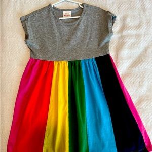 Hanna Andersson short sleeve rainbow dress.